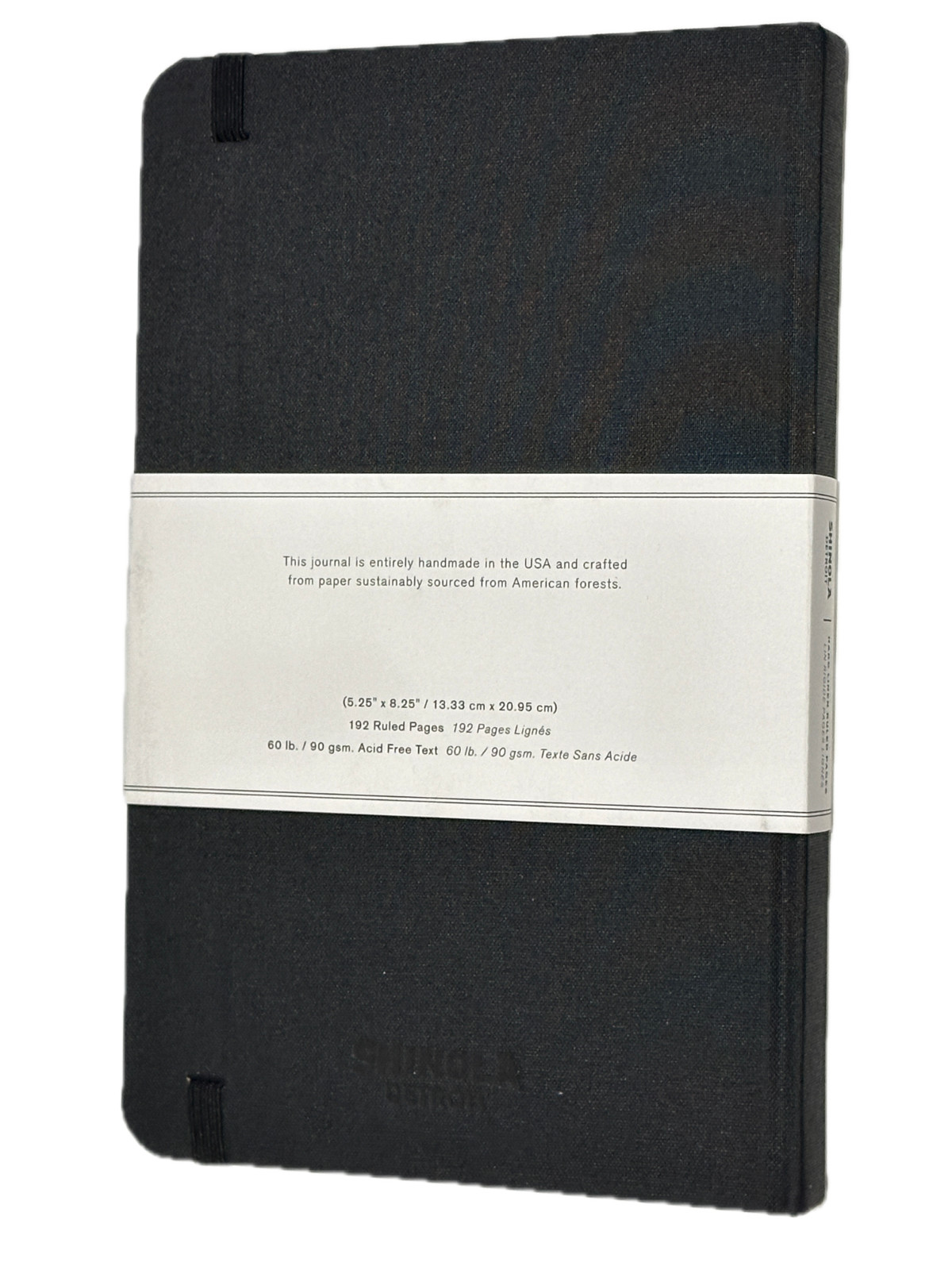 Shinola Detroit Axonius Branded Logo Black Ruled Medium Hard Linen Journal NEW