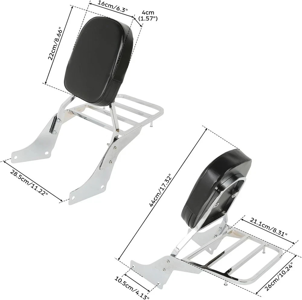 Backrest Detachable Sissy Bar W/Luggage Rack Backrest for Honda Shadow SABRE