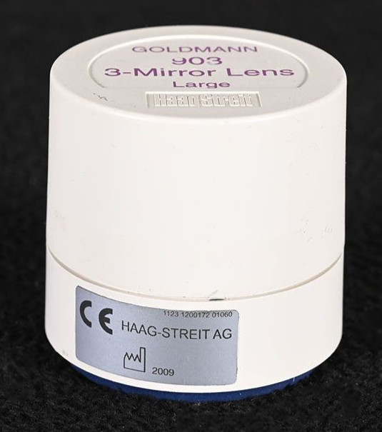 Haag-Streit AG Goldmann 903 Large 3-Mirror Lens, with case, Made in Switzerland.