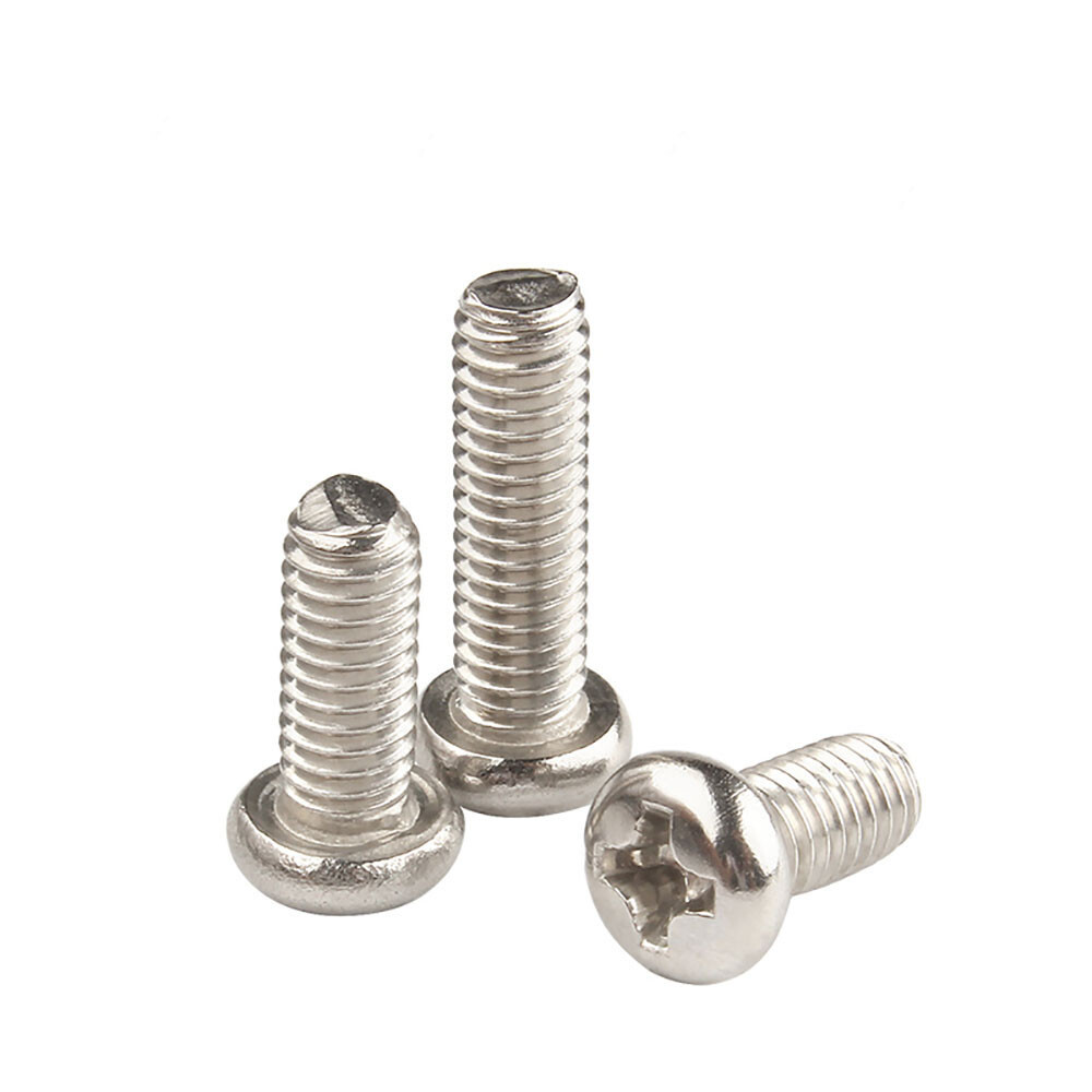M1.2-M4 Phillips Pan Head Machine Screws Bolts Nickel Plated Steel DIN 7985