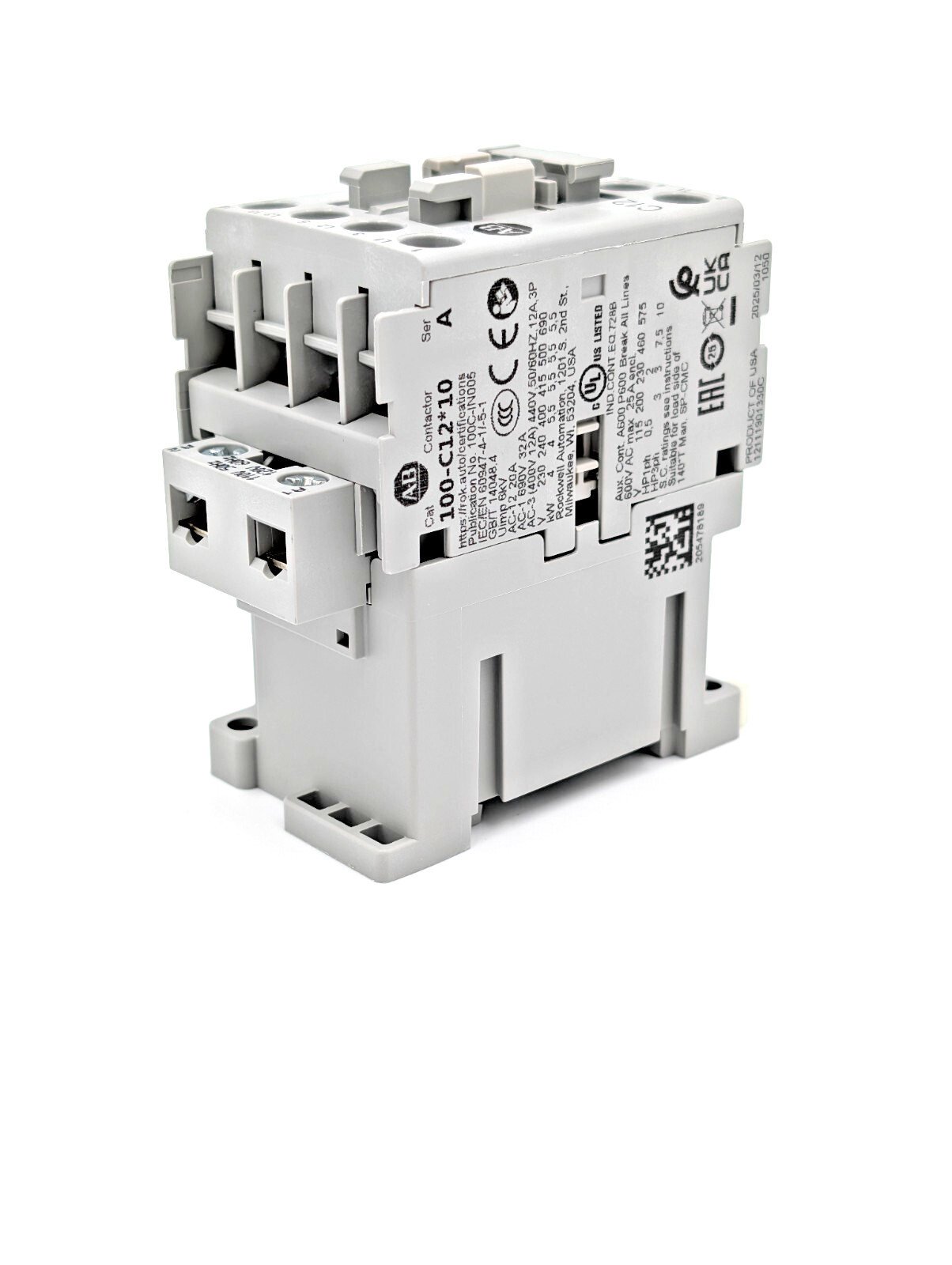 Allen Bradley 100-C12D10 12A 110V 50 Hz/ 120V 60 Hz AC Contactor USA NEW IN BOX