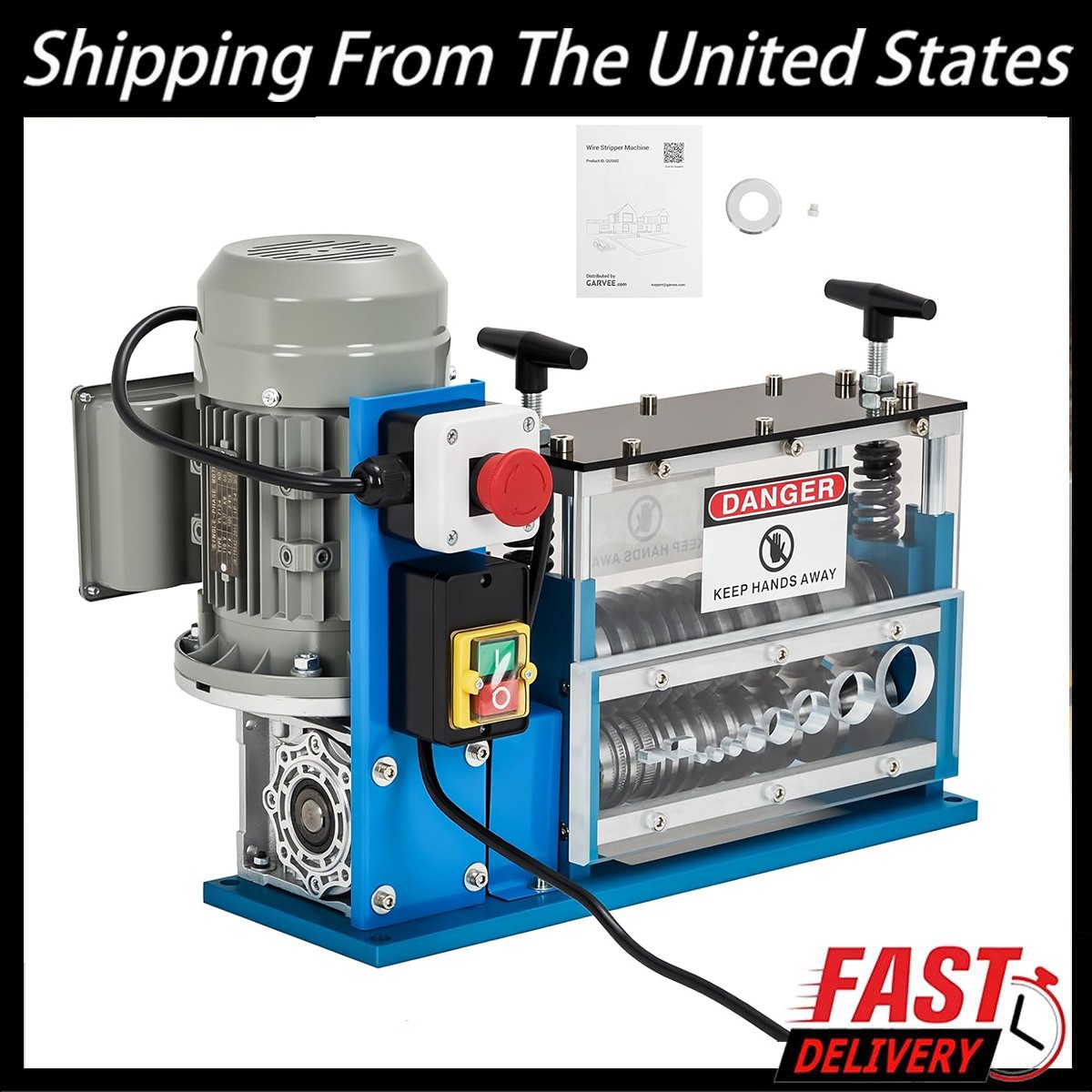 370W Electric Wire Stripping Machine ,Portable Scrap Cable Stripper 0.06″-1.5″