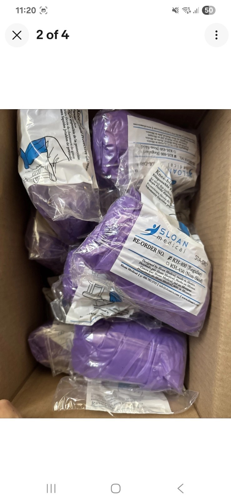 Case Of 50 SLOAN STA-DRI SHOE COVERS KH-400 BRAND NEW