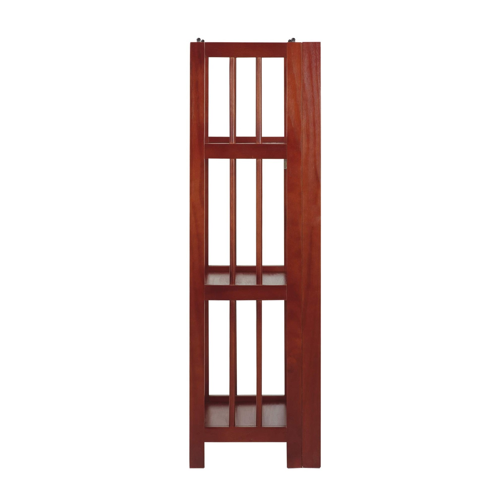 Casual Home Narrow 3-Shelf Folding Bookcase, 14″ Wide, Mahagony Mahogany