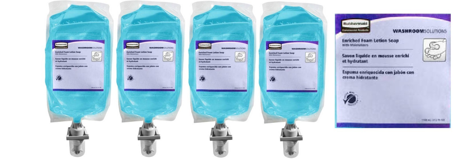 4 Rubbermaid Commercial FG750112 1100 mL Enriched Foam Hand Soap w/ Moisturizer