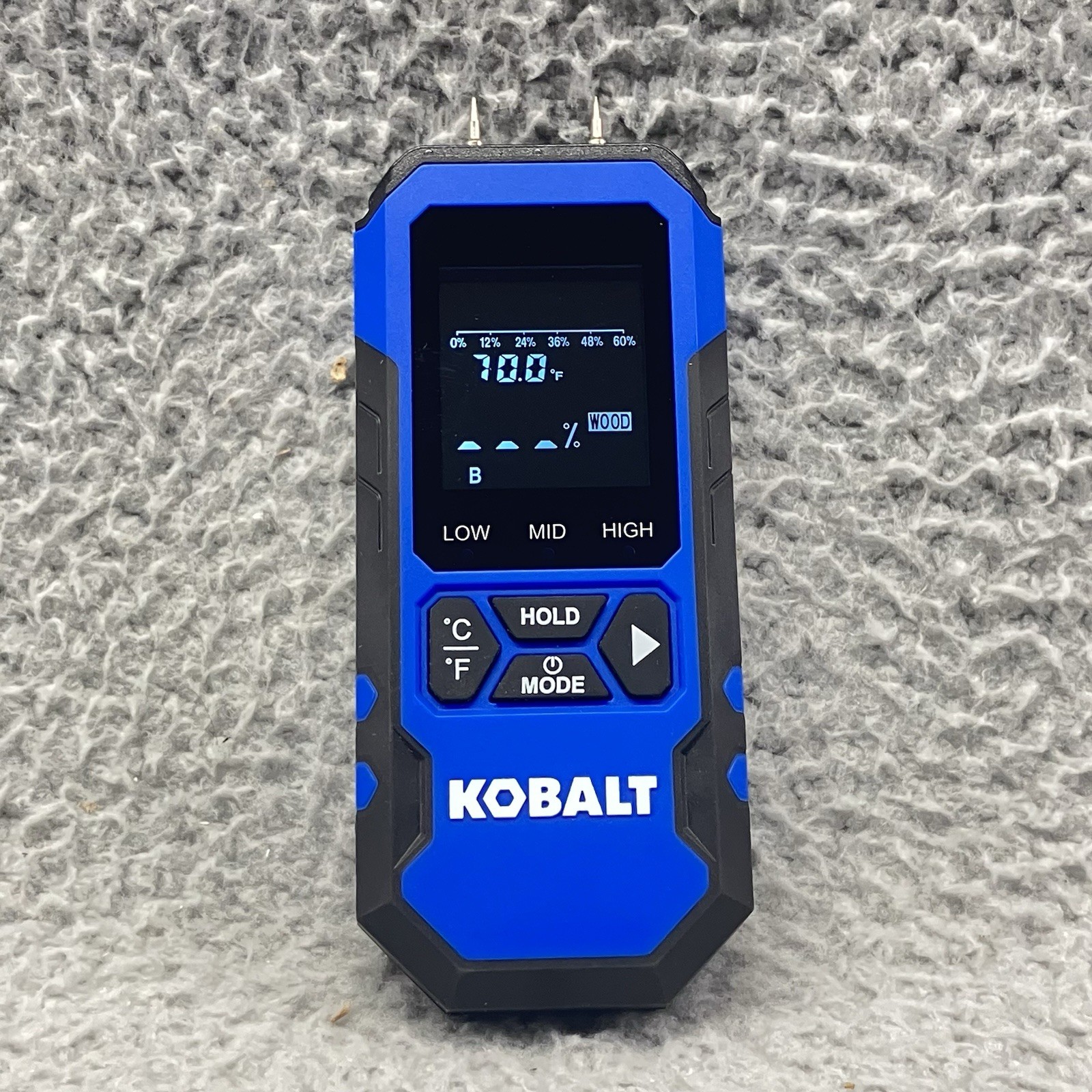 Kobalt Pin Type Digital Moisture Meter Moisture & Temperature Indicator Display
