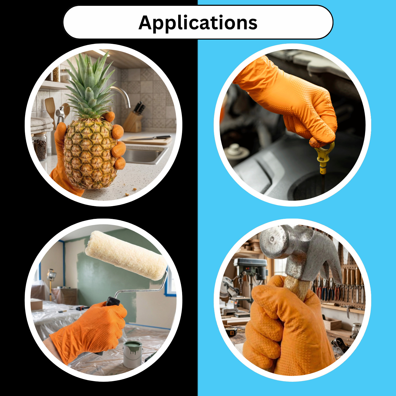 Wolverine Orange Nitrile Gloves, 8 Mil, Raised Diamond Texture 1000 Pcs X-Large
