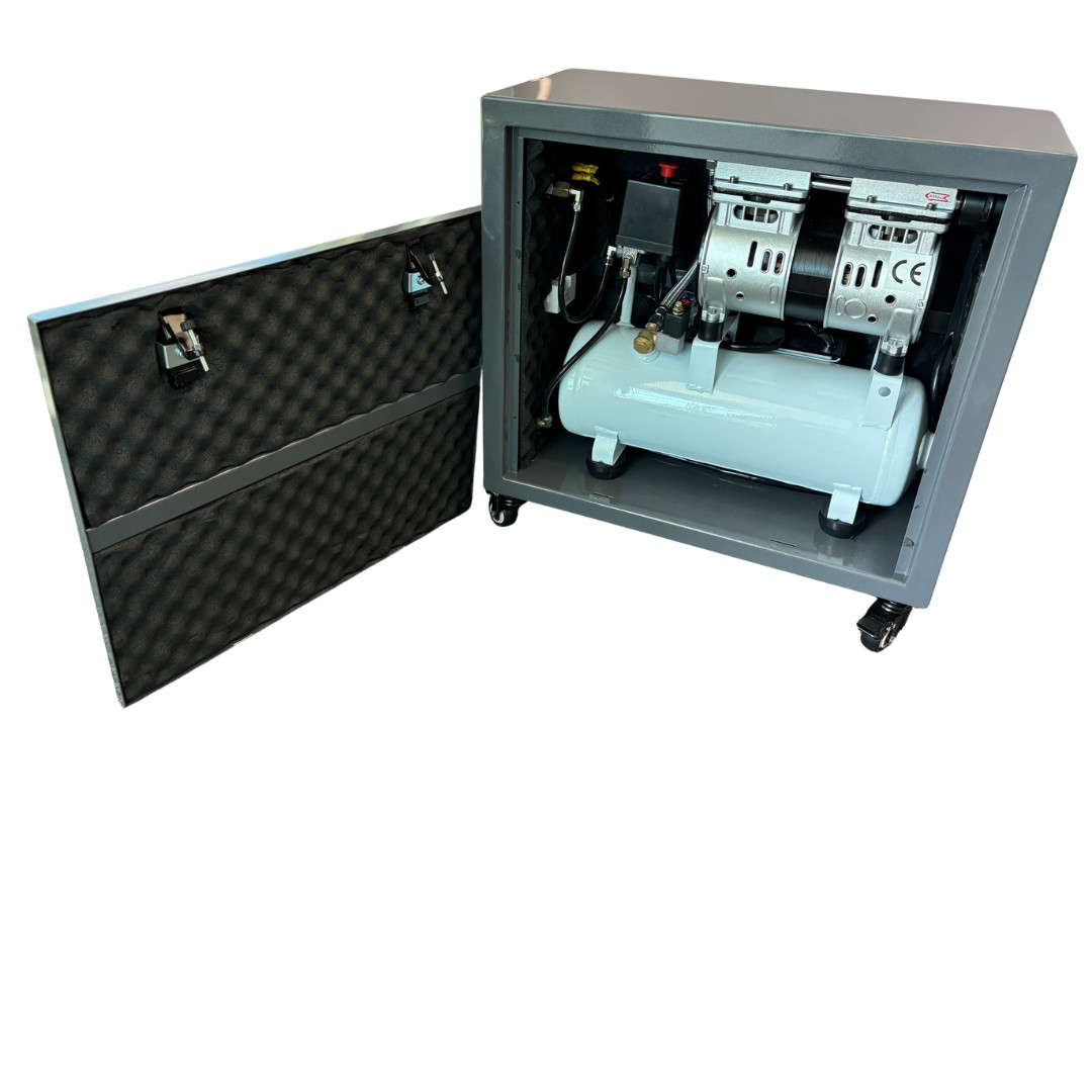 SMTmax SL-40SP Enclosed Oil-Free Dental Air Compressor – Quiet, Mobile, & (110v)