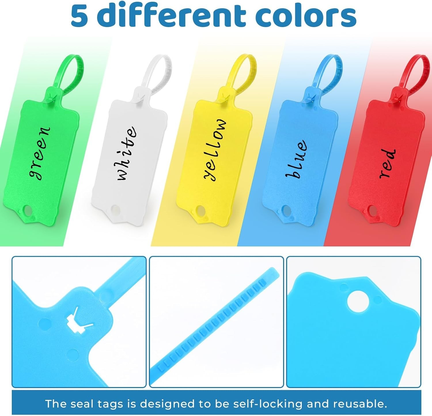 100 Pcs Plastic Shipping Tags Waterproof Self Locking Seal Tags Zip Ties