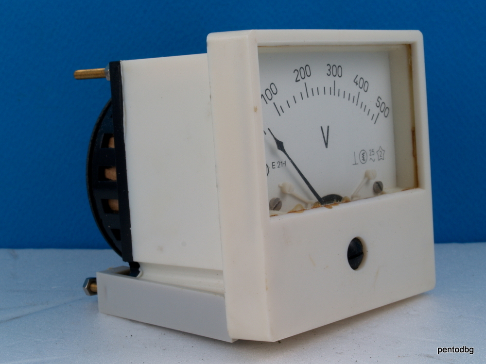 ANALOG PANEL VOLT METER 80×80 mm AC 0-500 2.5 % E21-1 BULGARIA NOS RARE