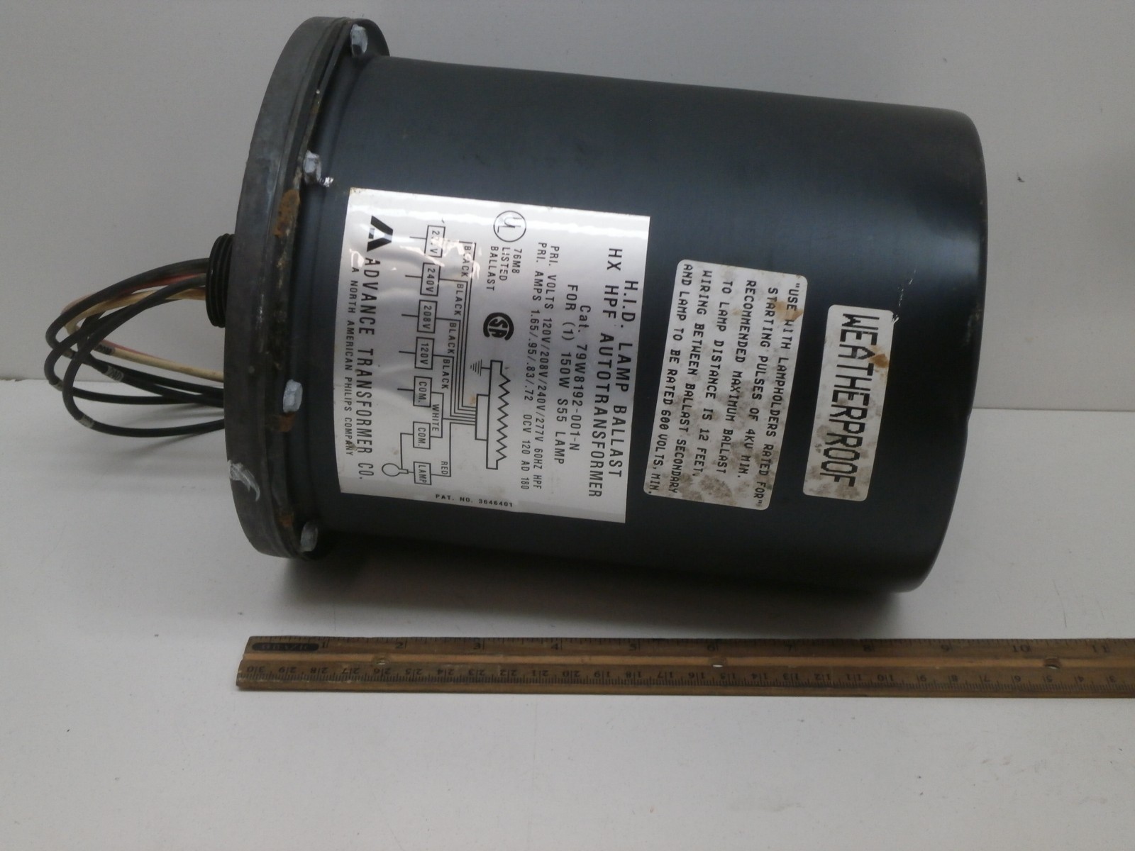 Advance 79W8192-001-N Weatherproof Ballast 150W S55 High Pressure Sodium Lamp