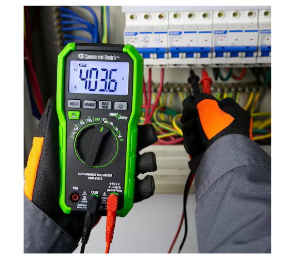 Commercial Electric 600V True RMS Auto Ranging Digital Multimeter W/ Temp