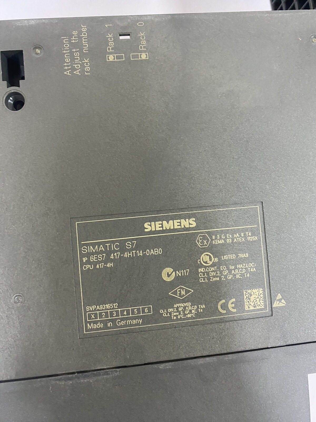 Siemens S7-400 6ES7417-4HT14-0AB0 + 2x 6ES7960-1AA04-0XA0