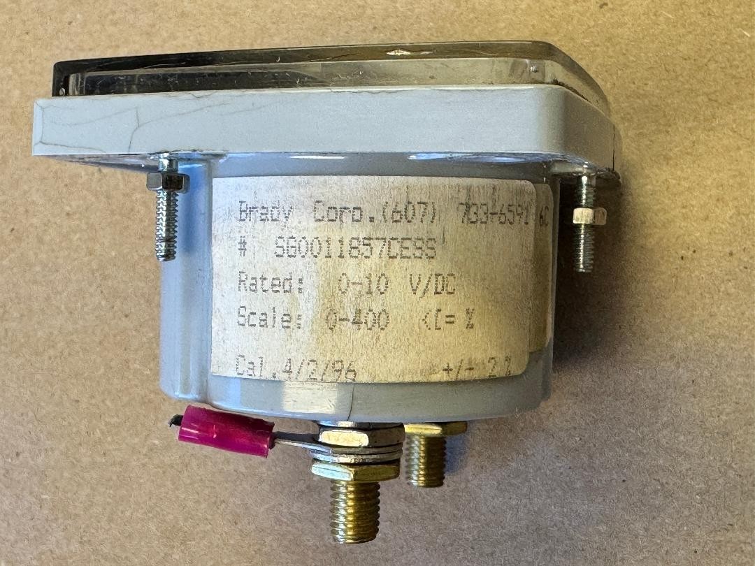 BRADY PANEL METER SG0011857CESS 0-400, FROM HARDINGE CONQUEST T42SP