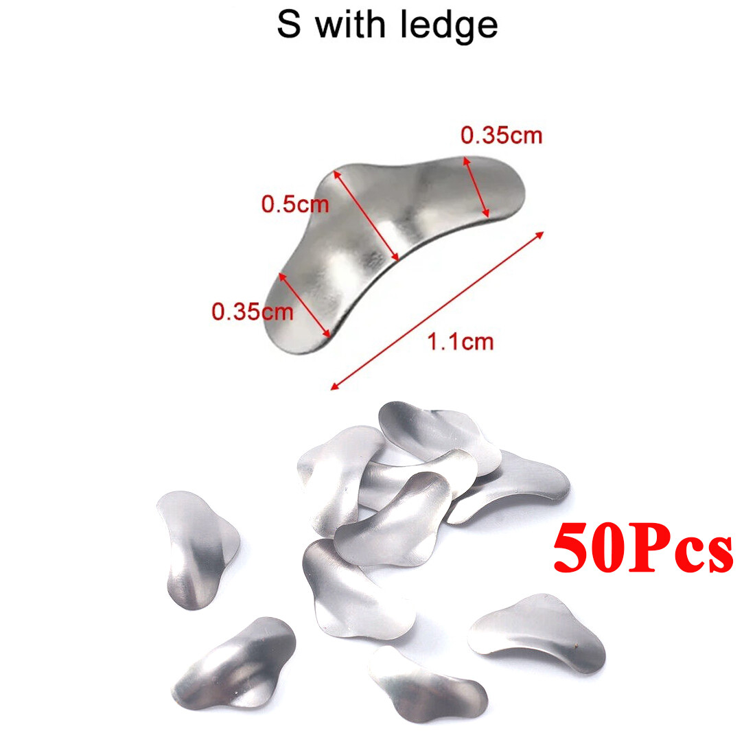 50pc Dental Metal Matrix Bands Sectional Contoured Matrices bands soft 50um SM/L