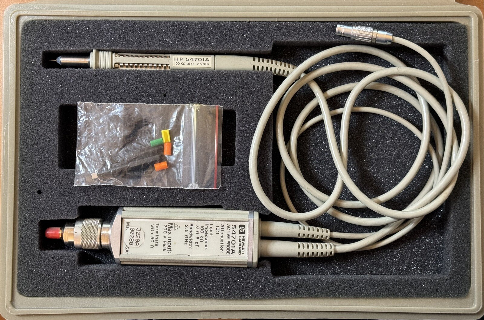 HP 54701A 2.5 Ghz Active Probe 10:1 Attenuation 50 Ohm