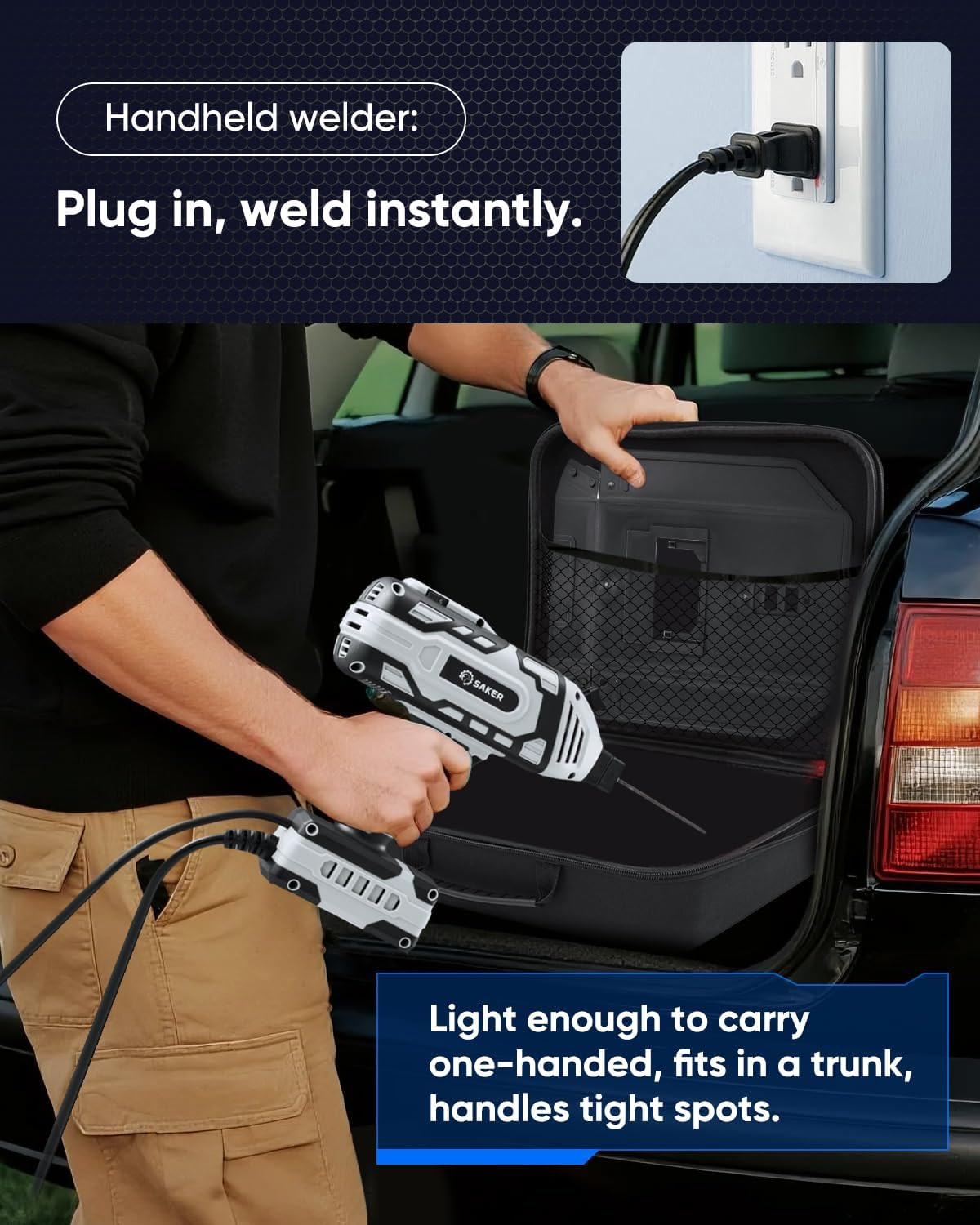 Portable Electric Welding Machine,110V Portable Welder Handheld with IGBT Invert