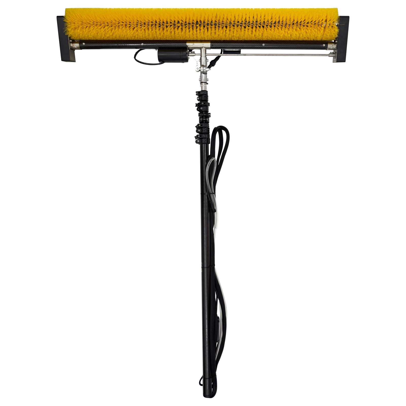 Electric Photovoltaic Panel Cleaning Machine 110V 11.5FT Pole 1.1M Roller Brush