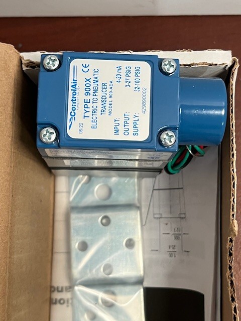 CONTROLAIR INC. 900-ADA 4-20MA 3-27PSI 900ADA NEW