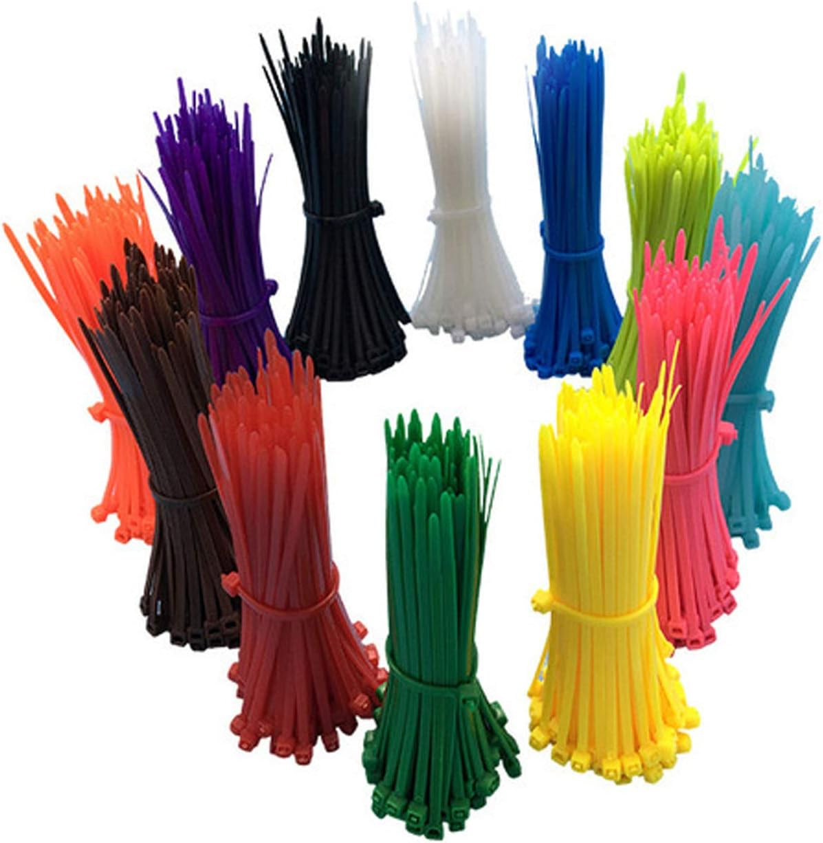 1200 Assorted Colored Zip Ties – 4 Inch Self-Locking Nylon for Home & Garden