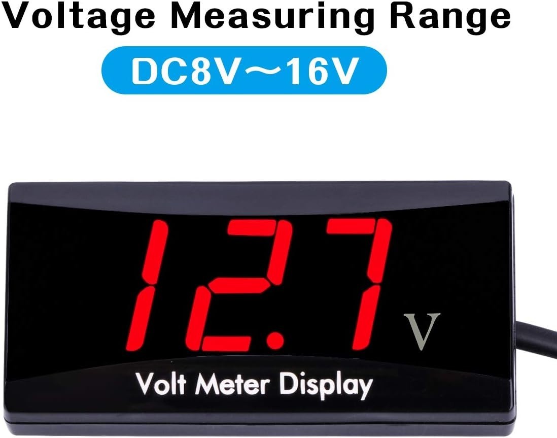 Waterproof 8V-16V Car Digital Voltmeter – LED Display for Real-Time Monitoring