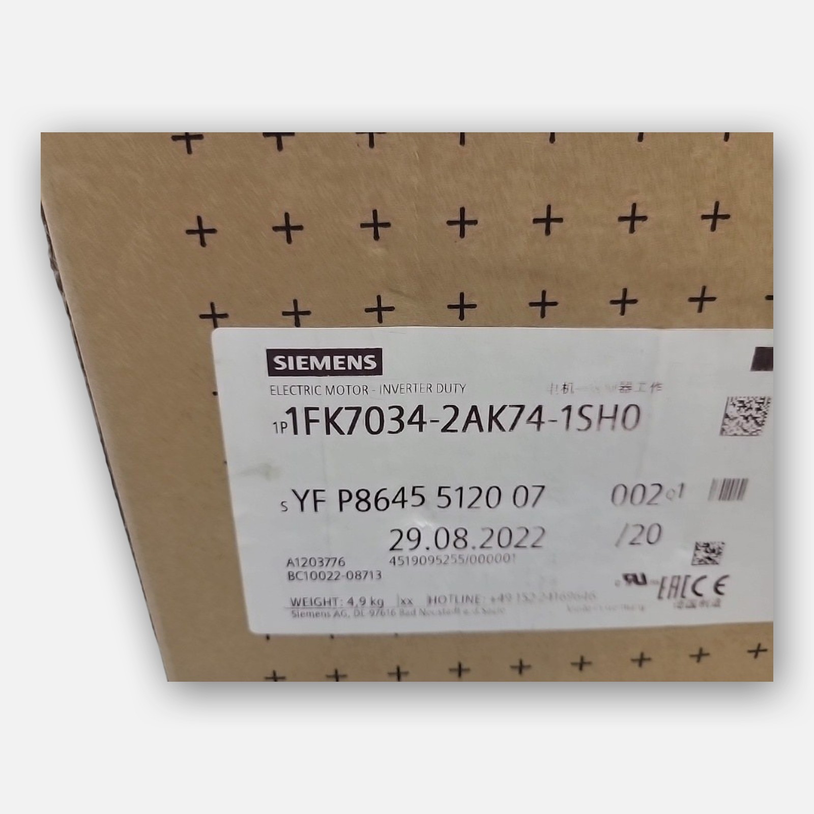 NEW SIEMENS 1FK7034-2AK74-1SH0 SERVO MOTOR 1.3A 6000RPM 0.6KW