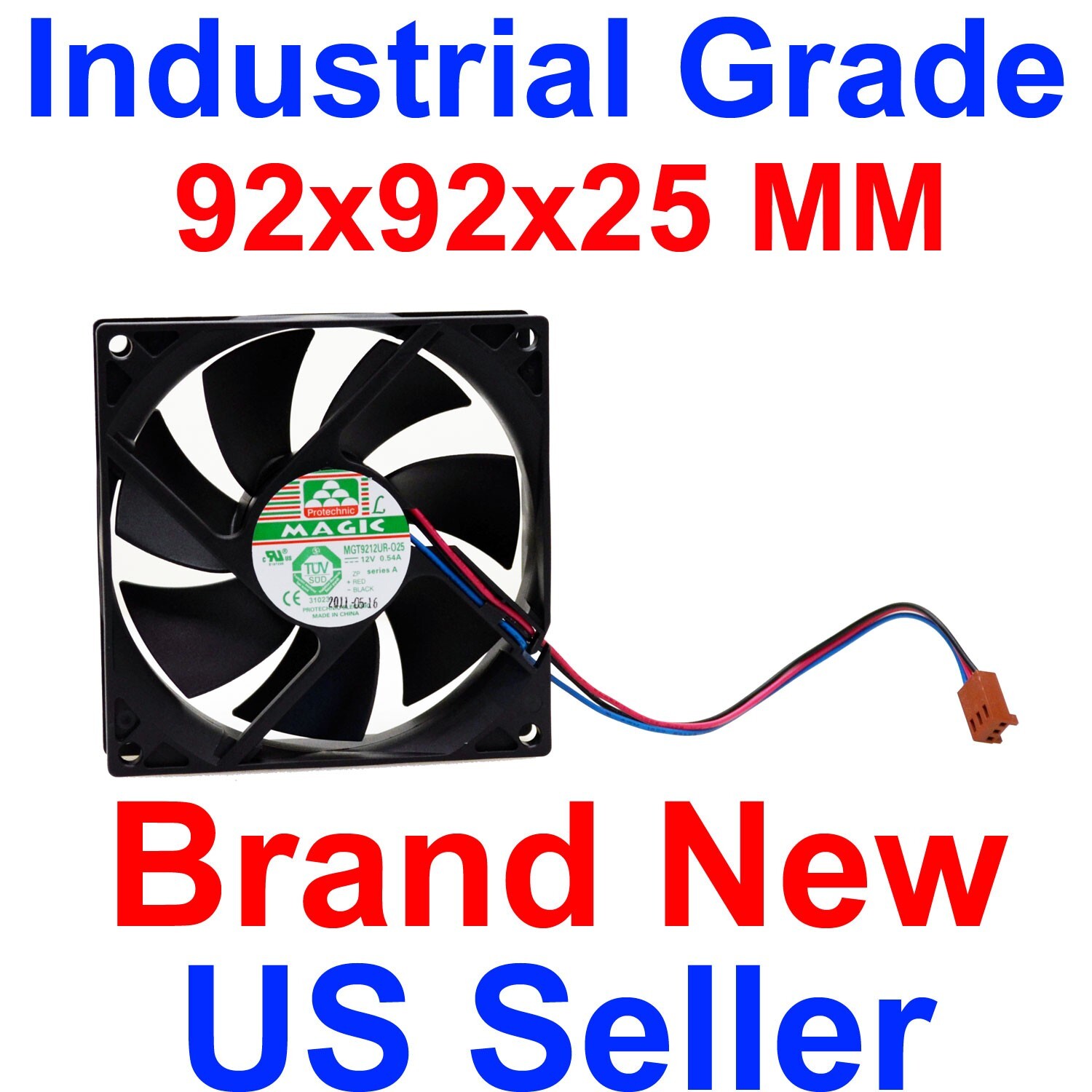 Magic Very High Speed 12V 0.54A 92MM Fan 3800 RPM Huge Air Flow 73 CFM