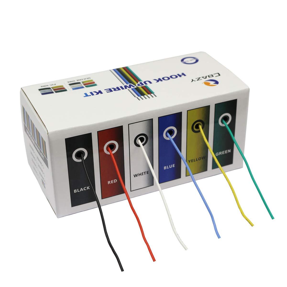 Flexible Silicone Rubber Electric Wire Kit 20 Gauge 6 Colors 19.6 feet Each