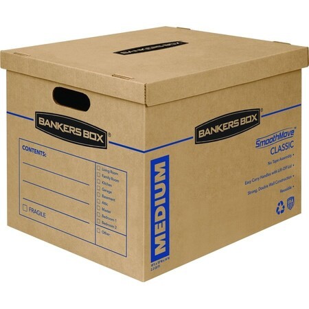 Smoothmove 7717201 14 In X 15 In X 18 In Moving Box, Kraft, Blue Printing,
