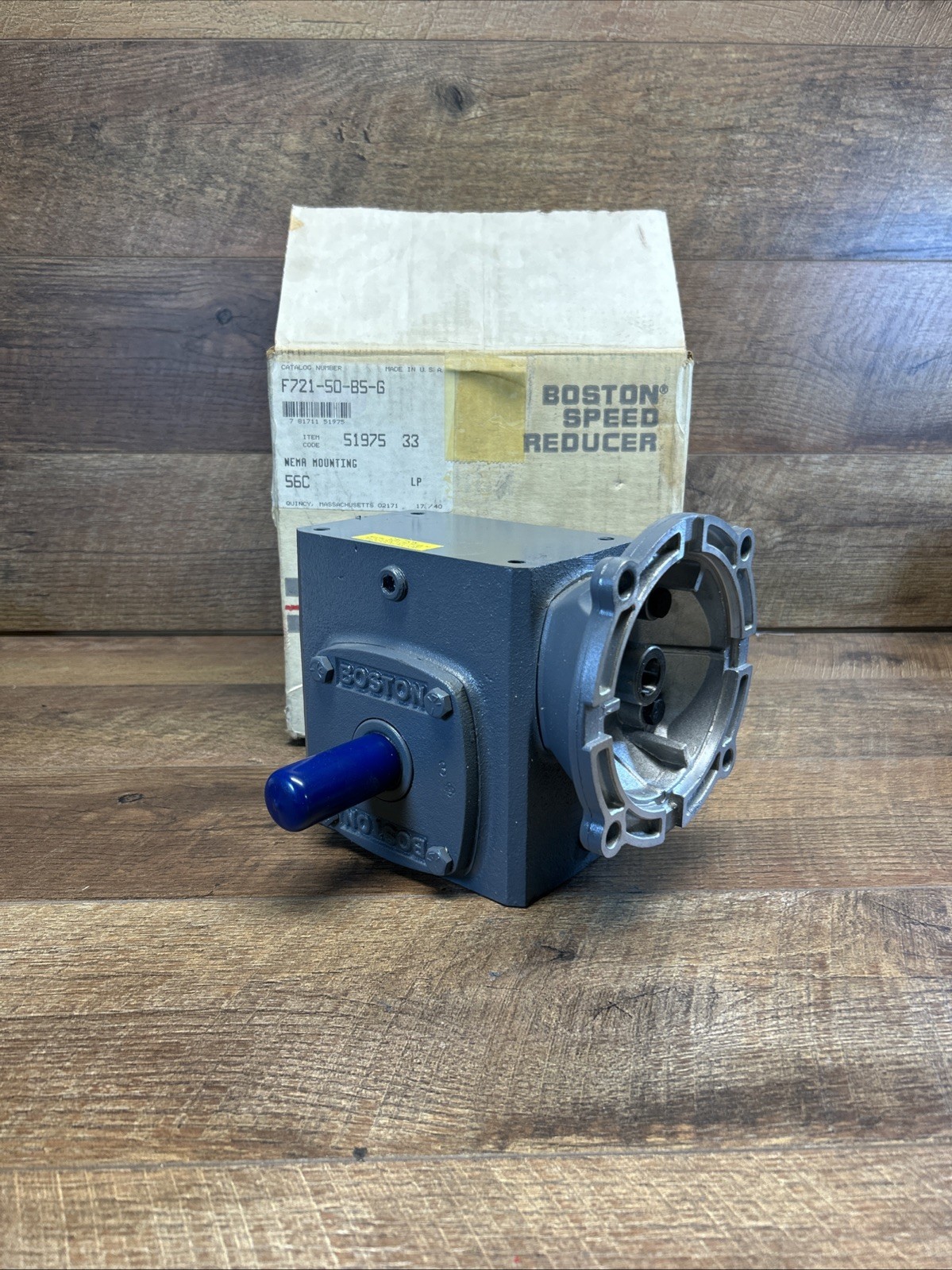 Boston Gear F721-50-B5-G, 50:1 Ratio, Speed Reducer, 56C Frame