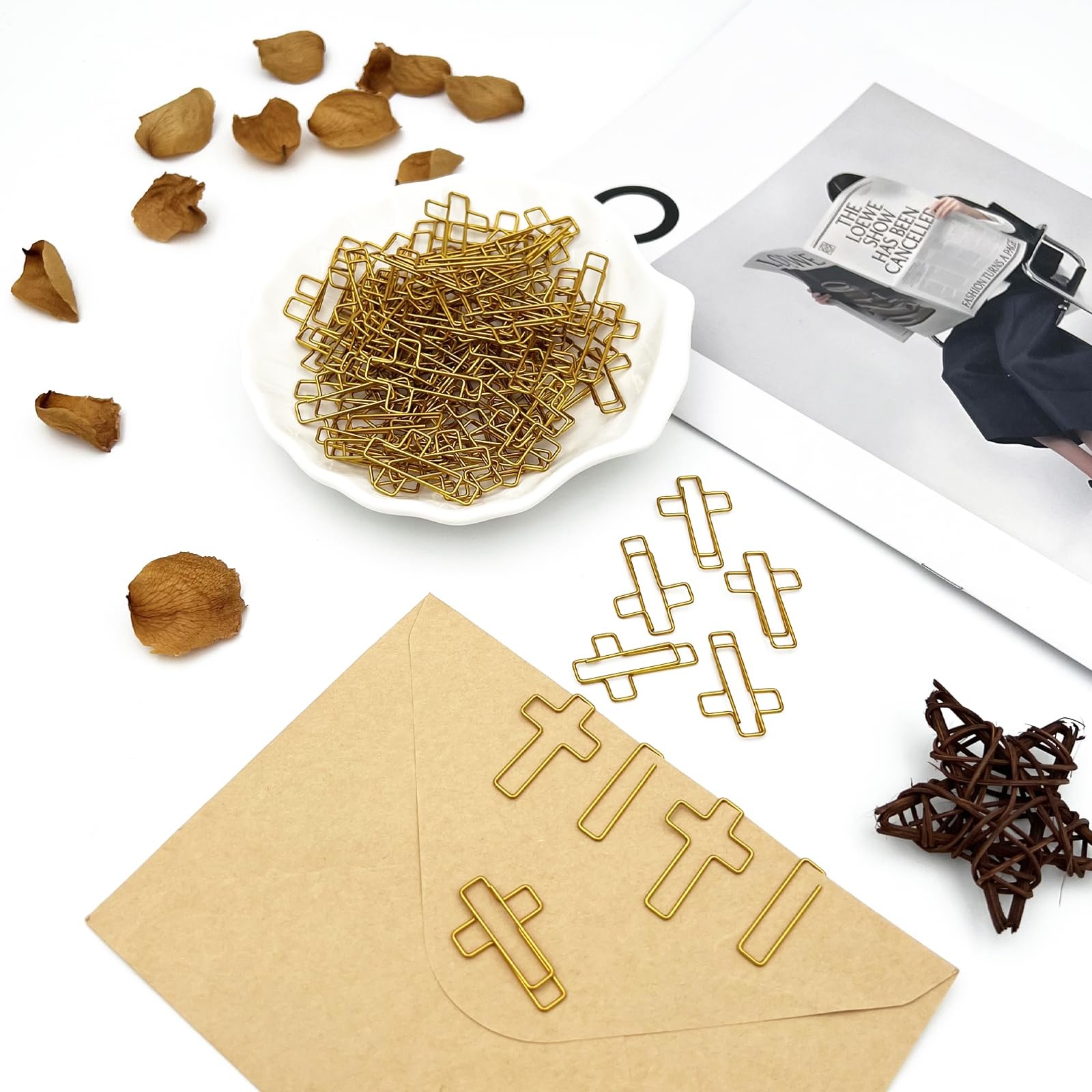100 Pcs Cross Paper Clips Bible Book Bookmarks for Journaling Bible Study Church