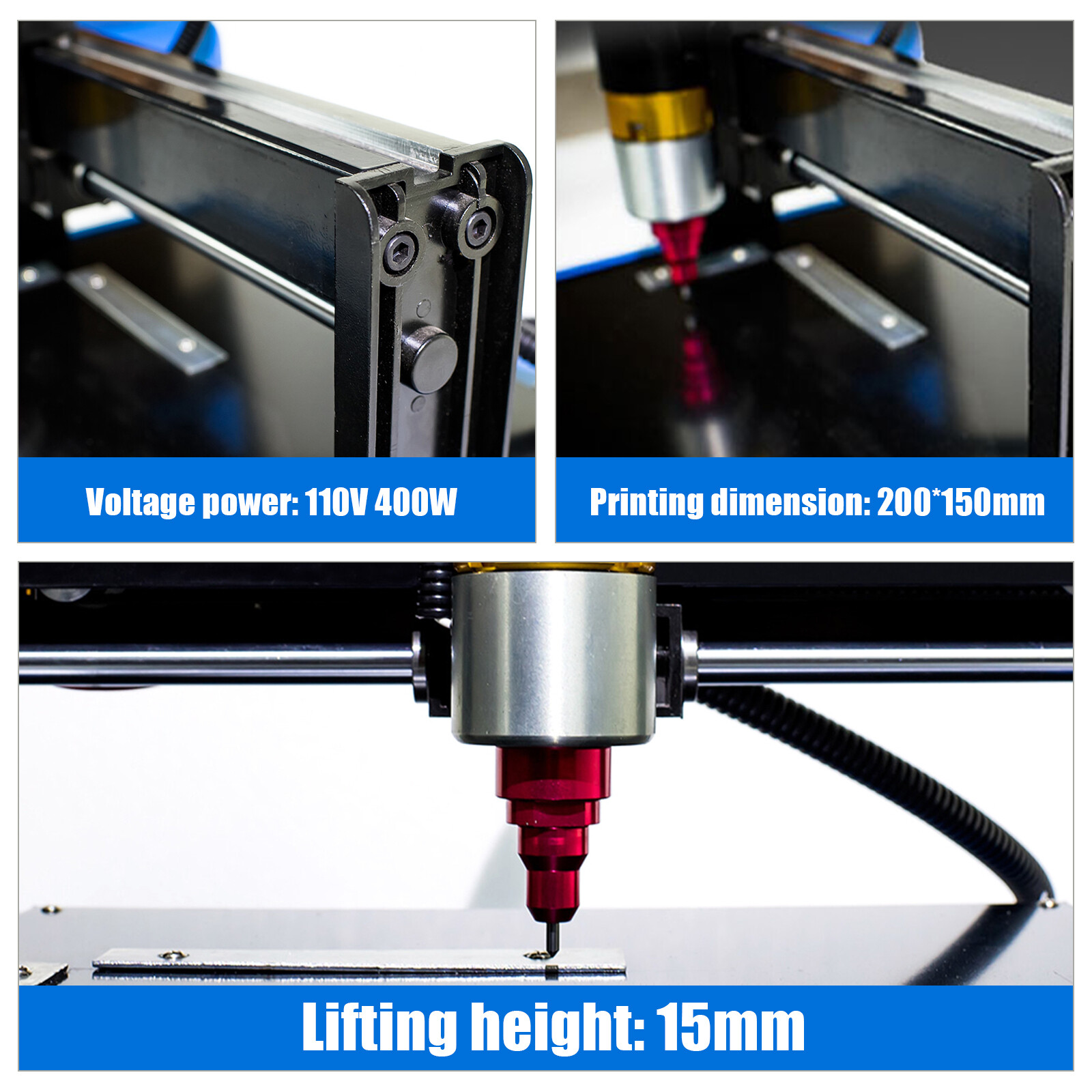 110V Electric Metal Marking Machine Dot Peen 200x150mm For Number Letter Label