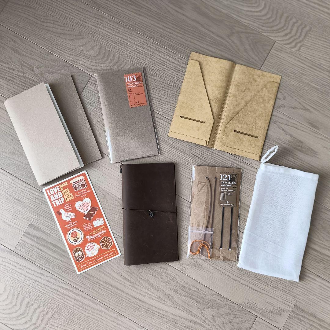 Bulk sale Trsveler’s Notebook Brown Leather Cover Regular size Refil Charm Lot