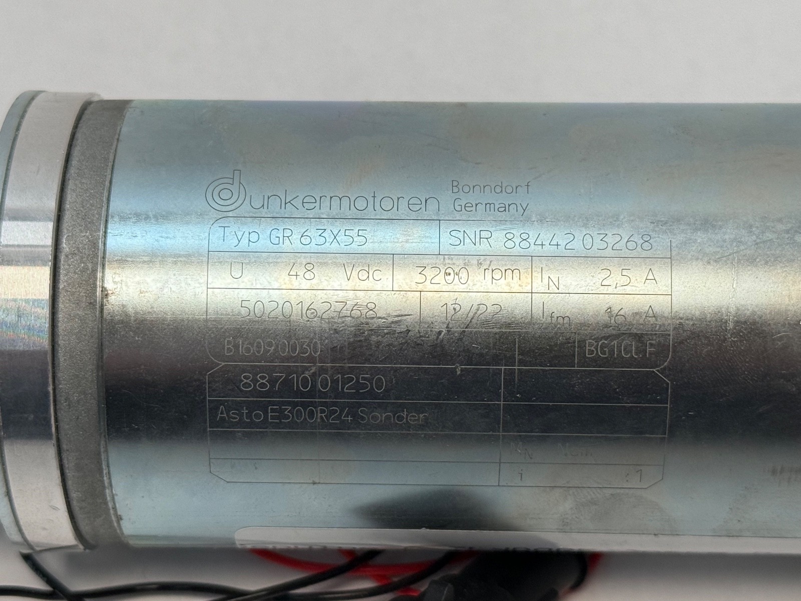 Unkermotoren GR63X55 Motor IP50 48VDC 94.1W 2.5A3200rpm