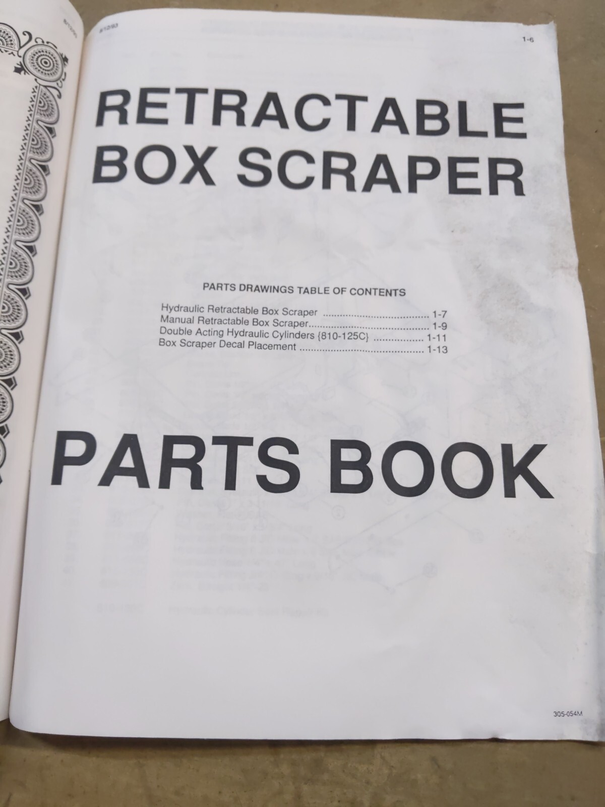 LandPride Retractable Box Scraper Owners Manual, 1993 Edition