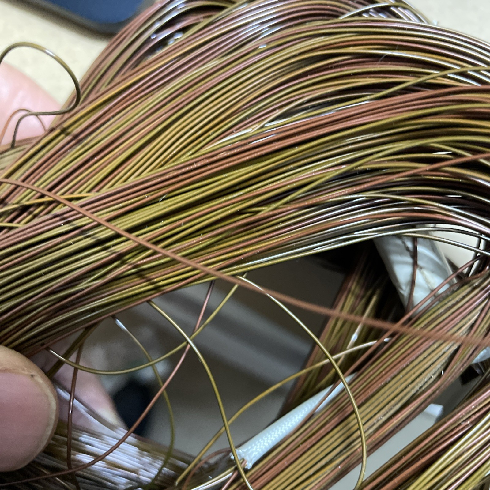 New Copper light electronics wire Attached with some Insulated sections 1lb.12oz