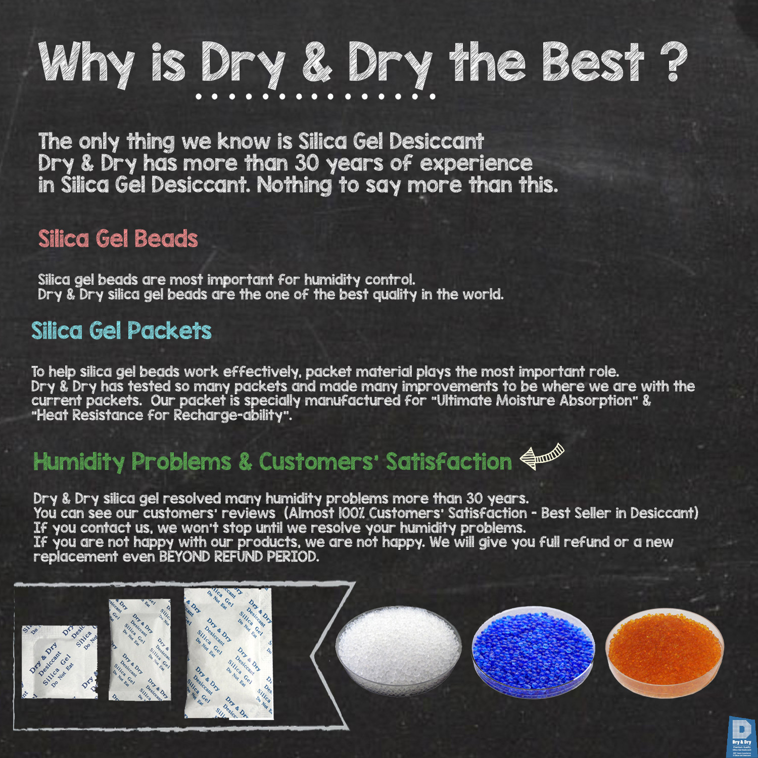 10 gram X 60 PK “Dry & Dry” Silica Gel Desiccant Packets(Reusable)-FDA Compliant