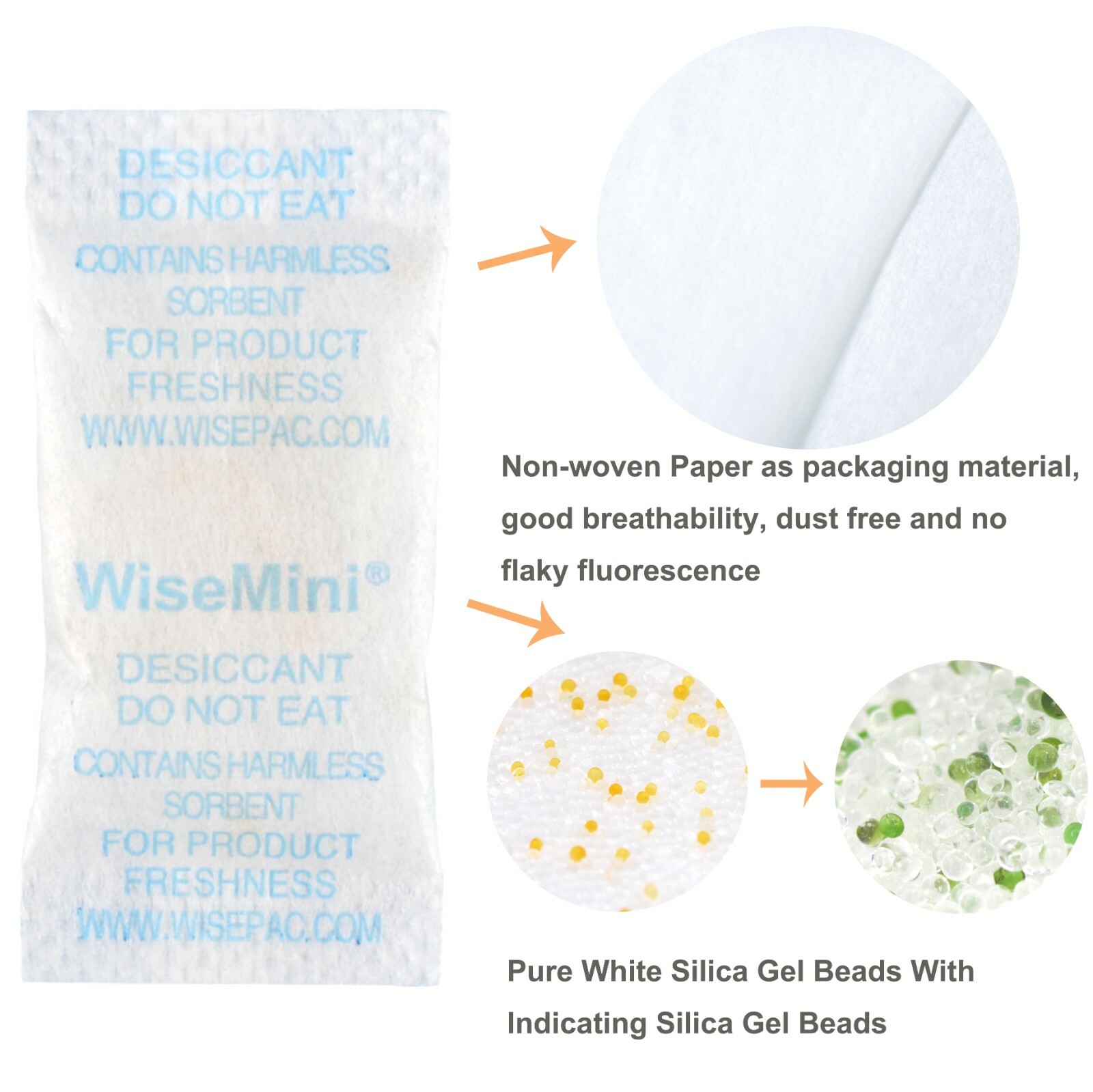 5 Gram 250 Pack Silica Gel Packets Color Indicating Dessicant Food Grade NP