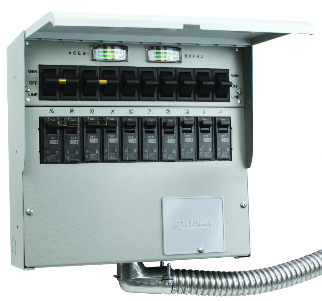 Reliance Controls 510C Pro / Tran2 10-Circuit 50A Manual Transfer Switch Kit