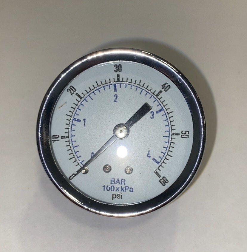 2″ Air Pressure Gauge Center Back Mount 1/8″ NPT 2″ Dial – 0 to 60 PSI