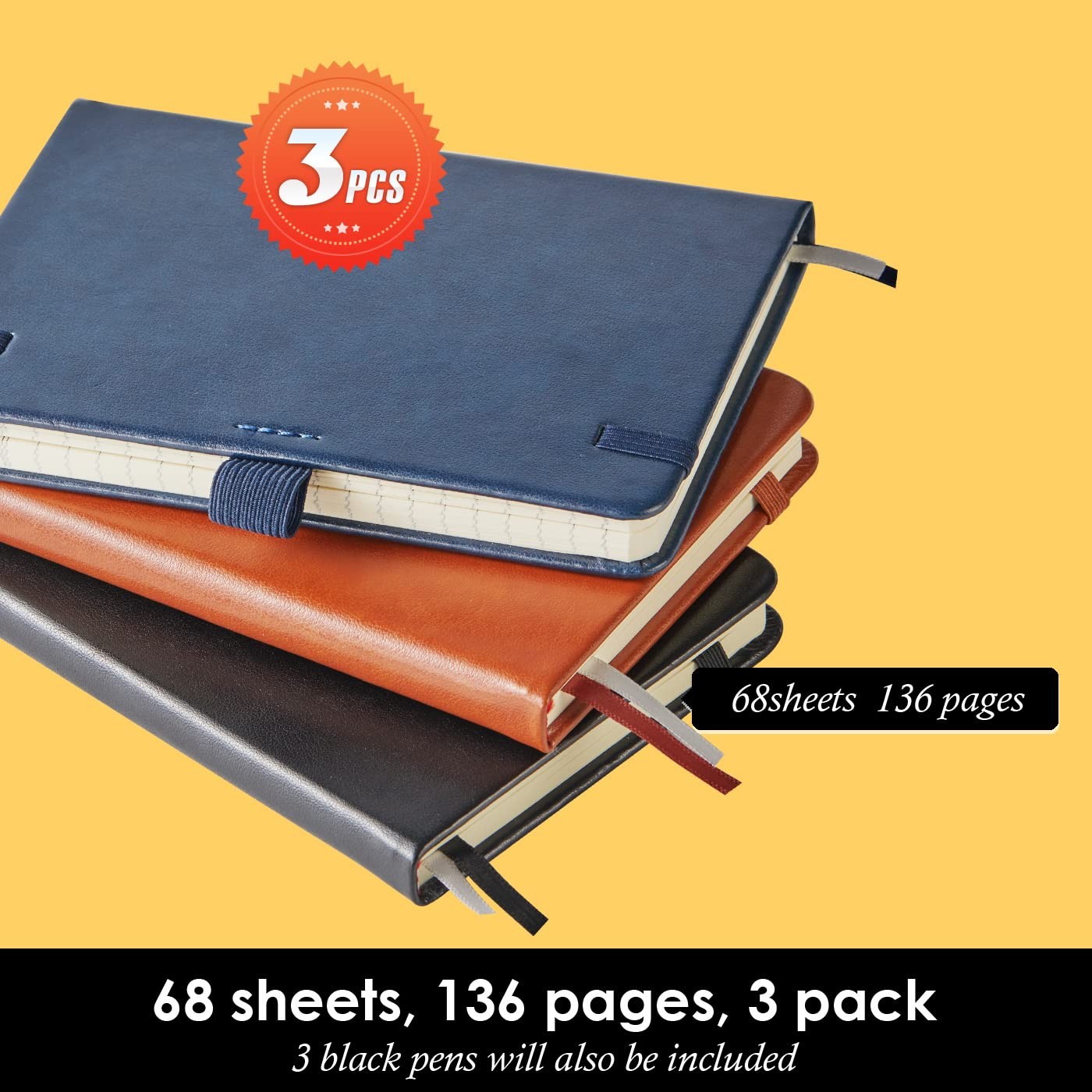 3 Pack Pocket Notebook Journals, Small Notepad Notebooks for Note Taking, A6 …