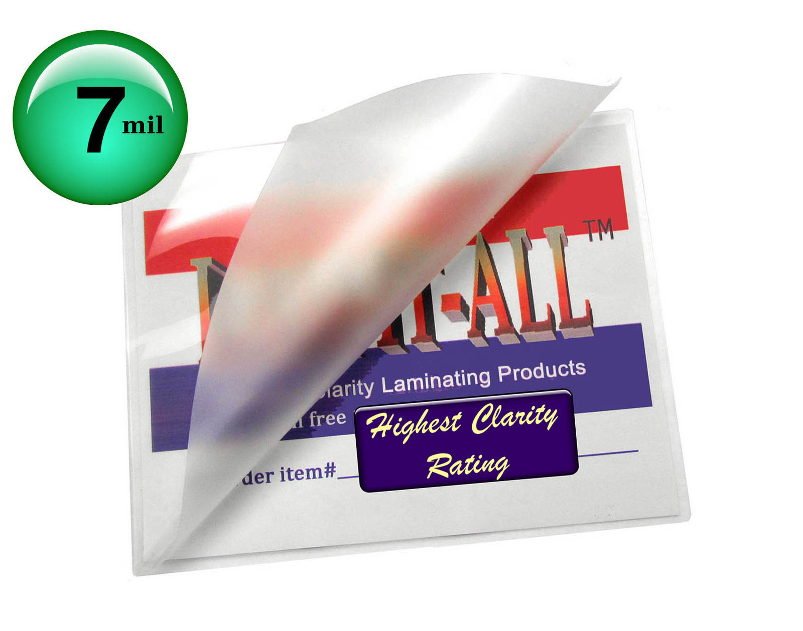 500/pack LAM-IT-ALL 7 Mil 2-1/8 x 3-3/8 Hot Laminating Pouches Credit Card size