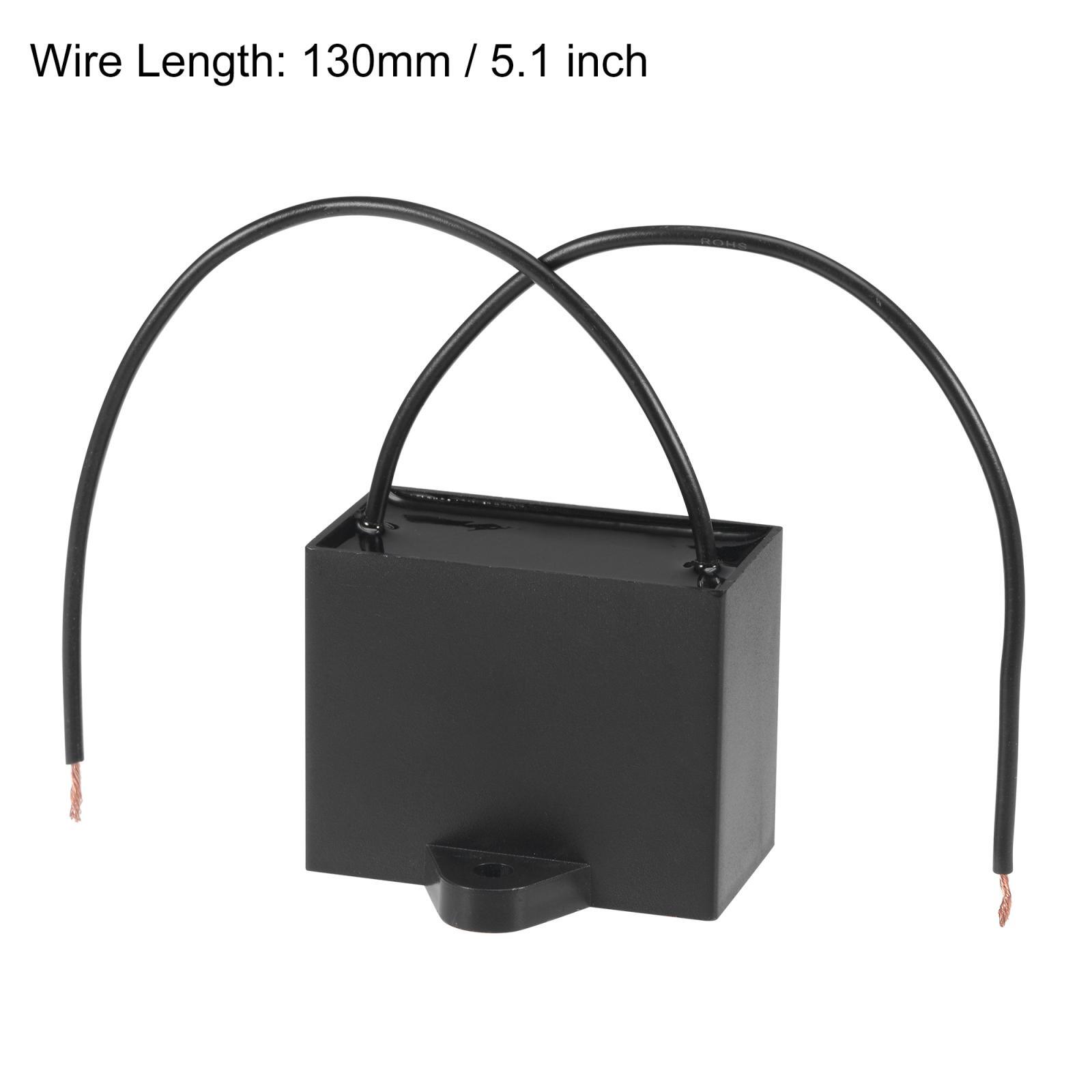 Ceiling Fan Capacitor CBB61 8uF 350V AC 2 Wires Metallized Polypropylene Film