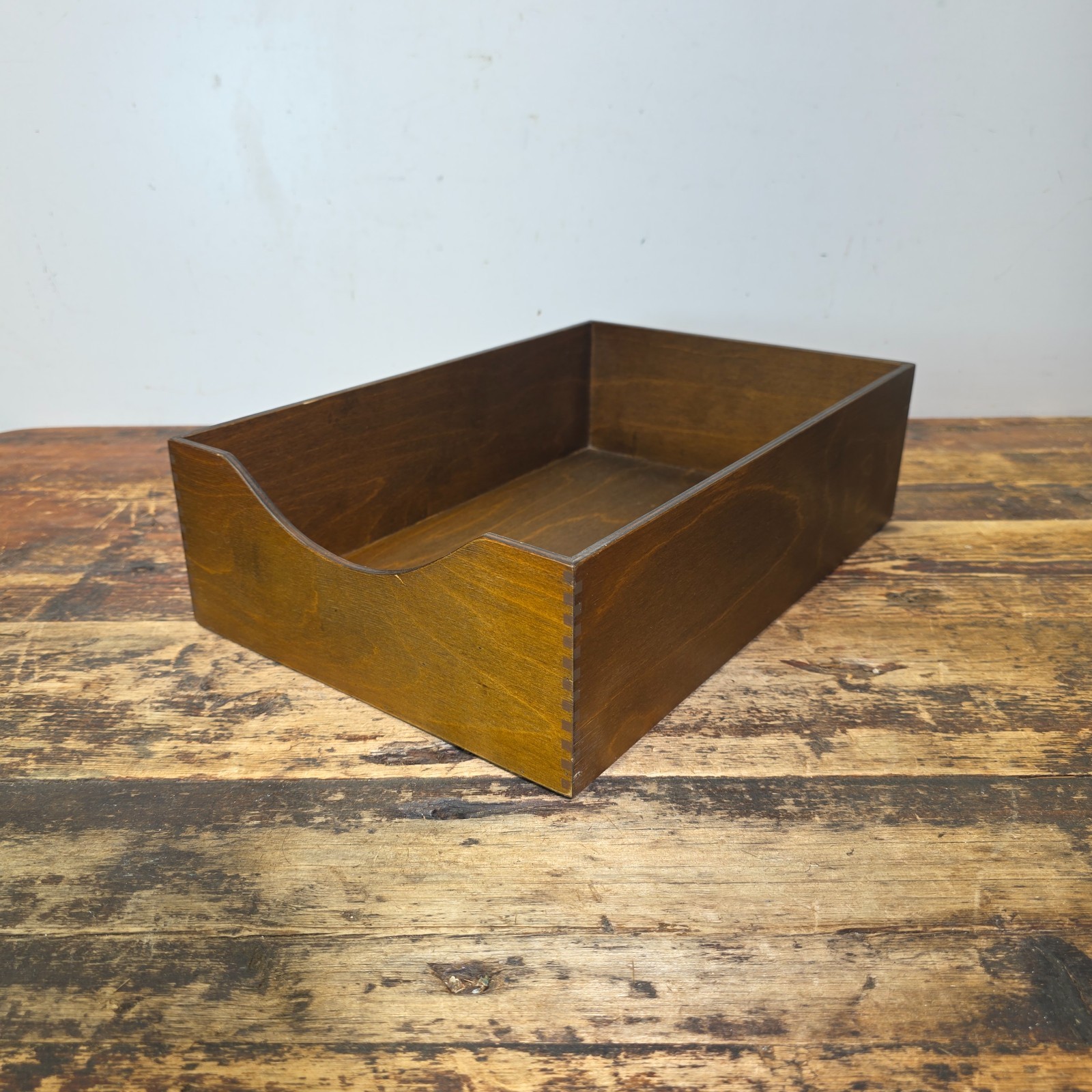 Vintage Walnut Deep Desk Tray / Document Organizer (1950s-1960s) 4.25″H