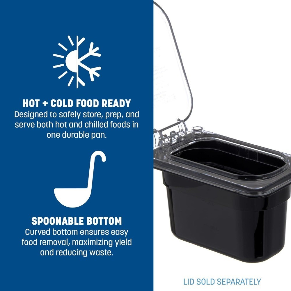 Plastic Food Pan 1/9 Size 4 Inches Deep Clear
