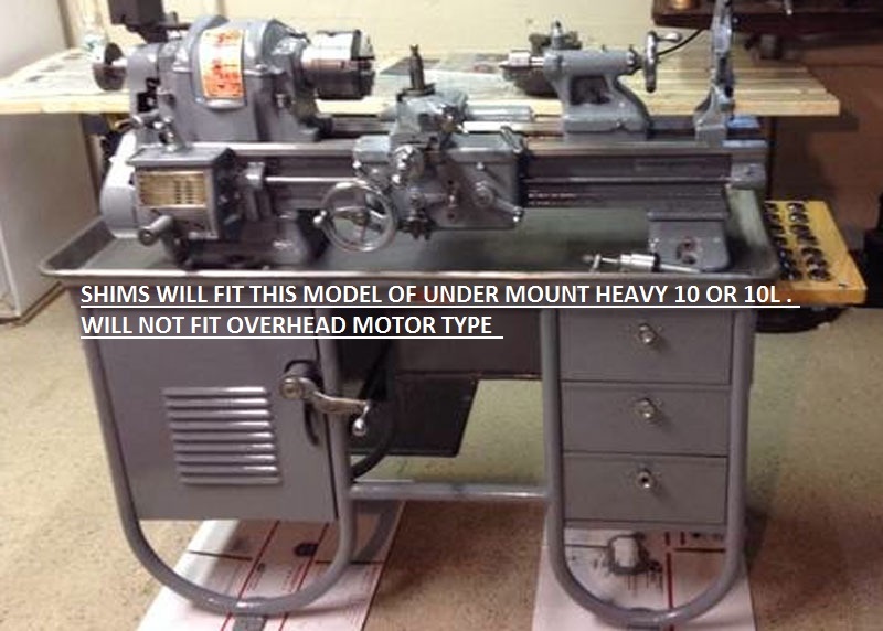 SOUTH BEND 10L BRONZE BEARING UNDER MOUNT HEAVY 10 LAMINATED BRASS LATHE SHIMS