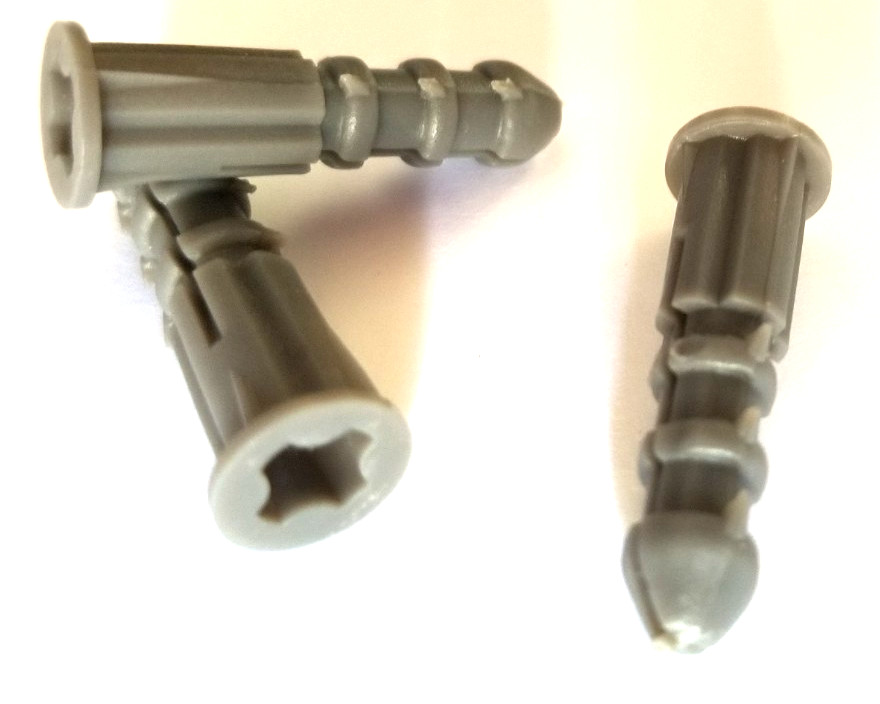 Ribbed Barbed Plastic Anchors #10-12 x 1-1/4″ Gray , With or Without Screws