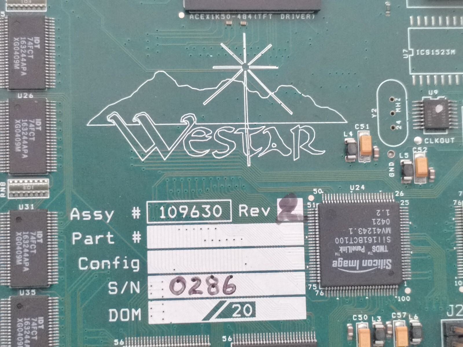WESTAR ASSY 109630 REV 2 BOARD