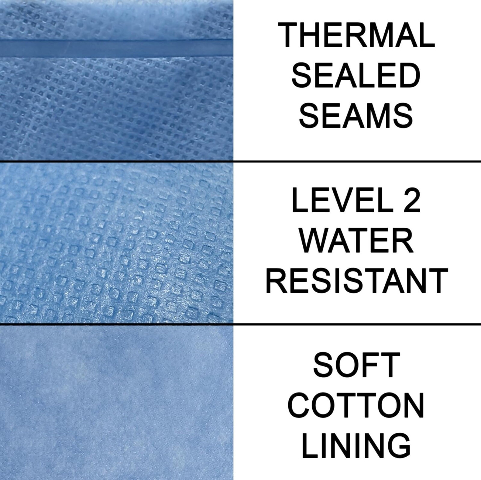 Spunbond/Poly Blue Disposable Gowns 50 pack 86795 AAMI 2 – Little Rapids Corp