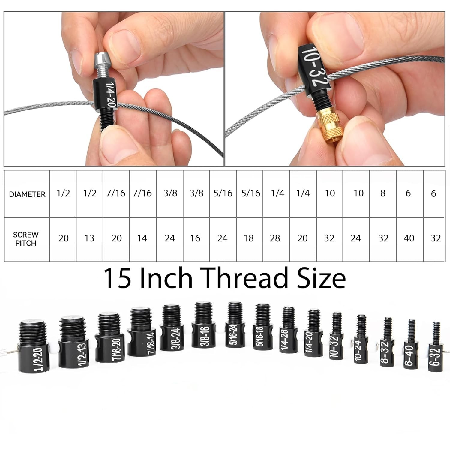 Nut and Bolt Thread Checker Inch & Metric Thread Gauge Nut and Bolt Size Gauge